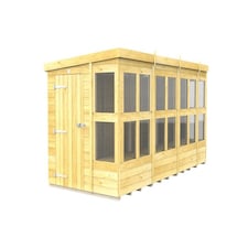 14 x 6 Feet Pent Potting Shed - Wood - L178 x W417 x H201 cm | Brown