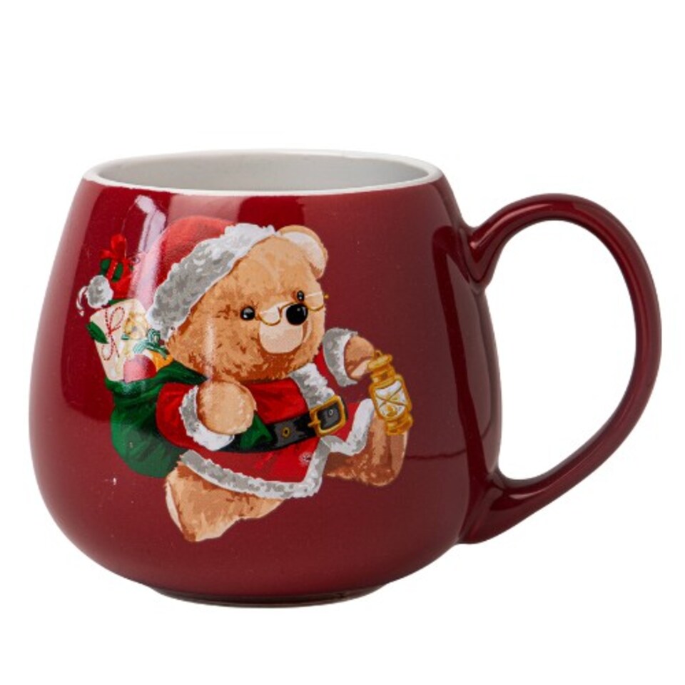 image 1 of Christmas Bear Ceramic Mug 400ml | White | Bear in Sleigh | 400ml | 1