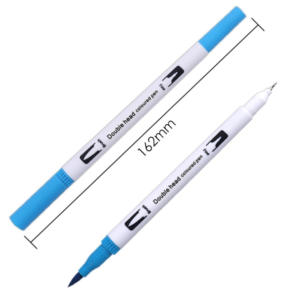 image 1 of Pack of 100 Assorted Colour Dual Tip Brush Pens