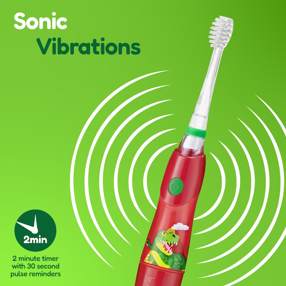 image 1 of Brush Baby Dinosaur KidzSonic Kids Electric Toothbrush