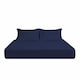 image 1 of Microfibre Soft Touch Fitted Sheet 25cm Skirt Plain Dyed Bed Linen | Blue | Navy Blue | King