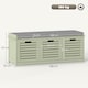 image 3 of HOMCOM Shoe Bench, Linen-look Shoe Storage Bench with 3 Drawers, Removable Seat Cushion and Slatted Doors for Hallway Entryway, Green | Green