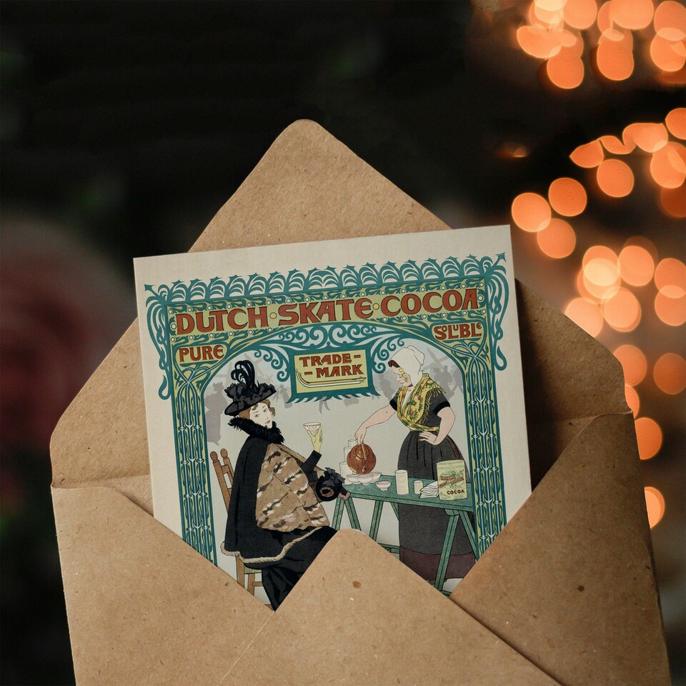 image 1 of Johann Georg van Caspel Art Card Dutch Skate Cocoa Advert