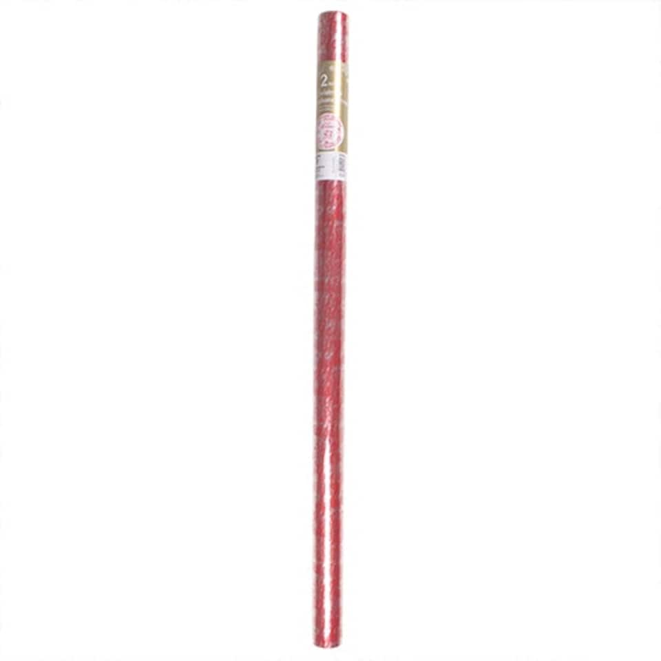 image 1 of Merry Christmas Red Print Clear Cellophane Gift Wrapping Roll 2m