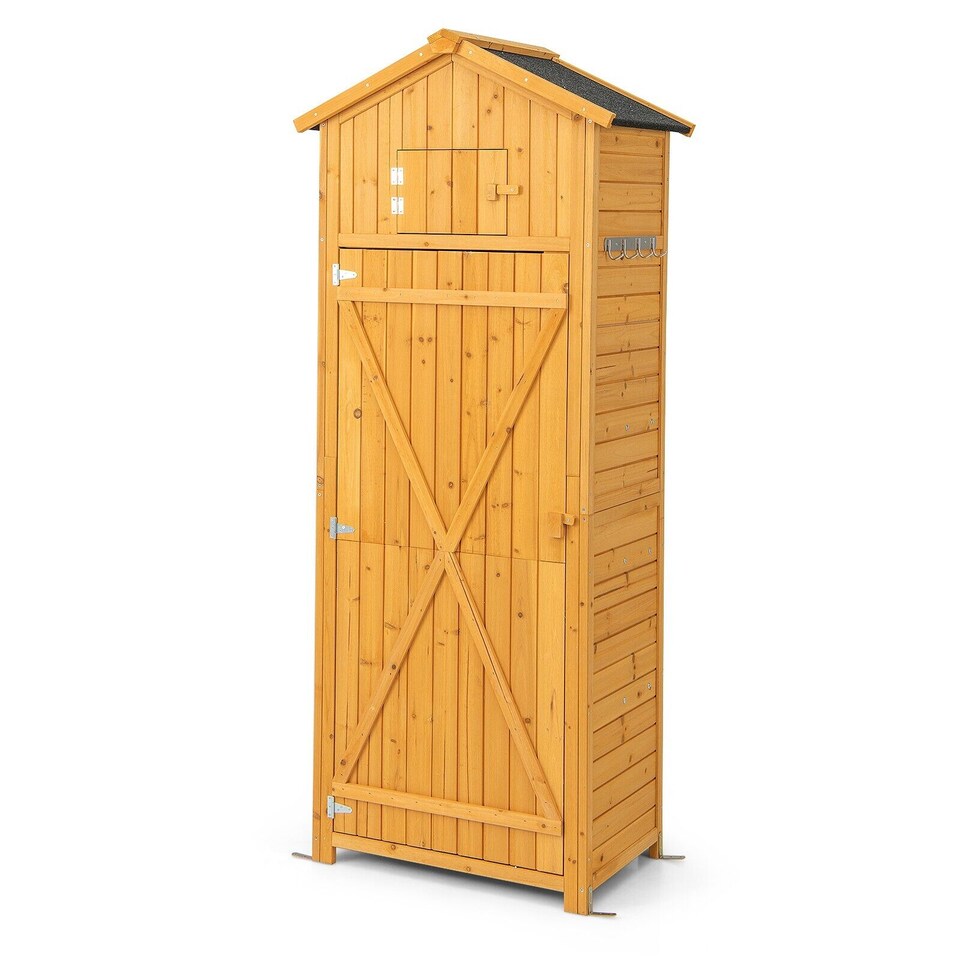 image 1 of Outdoor Storage Shed Garden Tool Utility Cabinet Waterproof Asphalt Roof