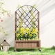 image 8 of Outsunny Wooden Raised Bed, Outdoor Planter Box  Metal Trellis | Brown | Brown