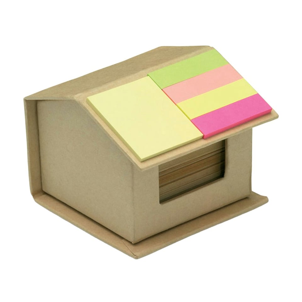 image 1 of MidOcean Recyclopad House Recycled Memo Pad Set - Beige - One Size