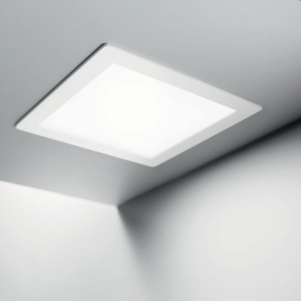 image 1 of Groove LED 1 Light Small Square Warm Recessed Spotlight Panel White