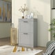 image 7 of HOMCOM Slim Shoe Storage Cabinet with 2 Flip Drawers for Entryway, Grey | Grey