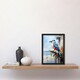 image 2 of Blue Bird by Beach Portrait Oil Home Decor Black Framed Wall Art Print A4