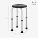 image 5 of HOMCOM Shower Chair, Adjustable Height Shower Stool with Aluminium Frame and Non-Slip Feet, Bathtub Stool Seat for Elderly Disabled Handicap, Black