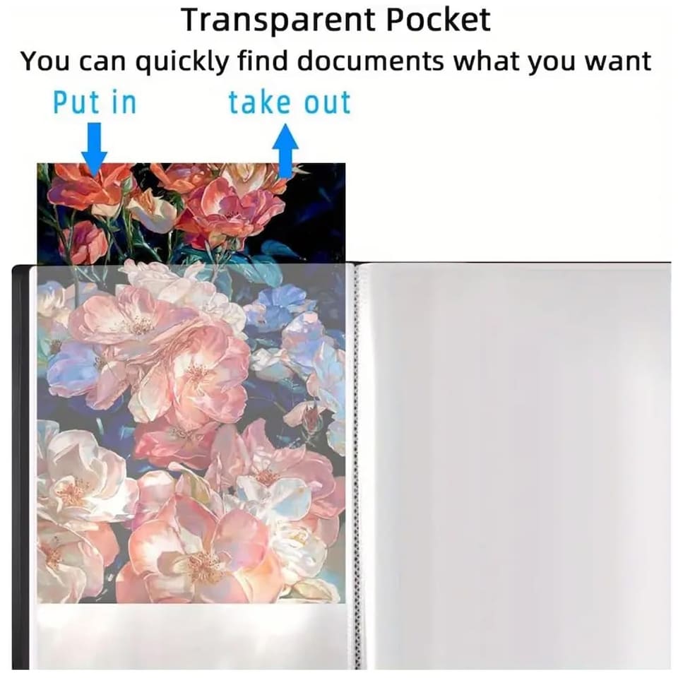 image 1 of KAV A4 Display Presentation Book - 40 Pockets, 80 Views - Acid Free Copy Safe Durable PP Material Polly Pocket Folder Pack of 6