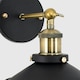 image 2 of ValueLights Pair Of Industrial Style Black And Antique Brass Wall Lights