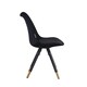 image 3 of Set of 2 Sofia Ergonomic Modern Dining Chairs Upholstered in Velvet, Metal Legs with Gold End Tips Black