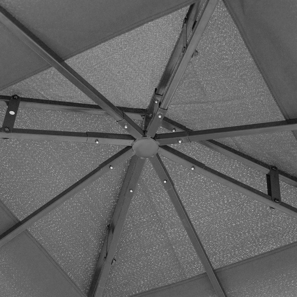 image 1 of Outsunny 3 x 3m Patio Gazebo Canopy Garden Pavilion Tent Shelter with 2 Tier Roof and Mosquito Netting, Steel Frame, Grey