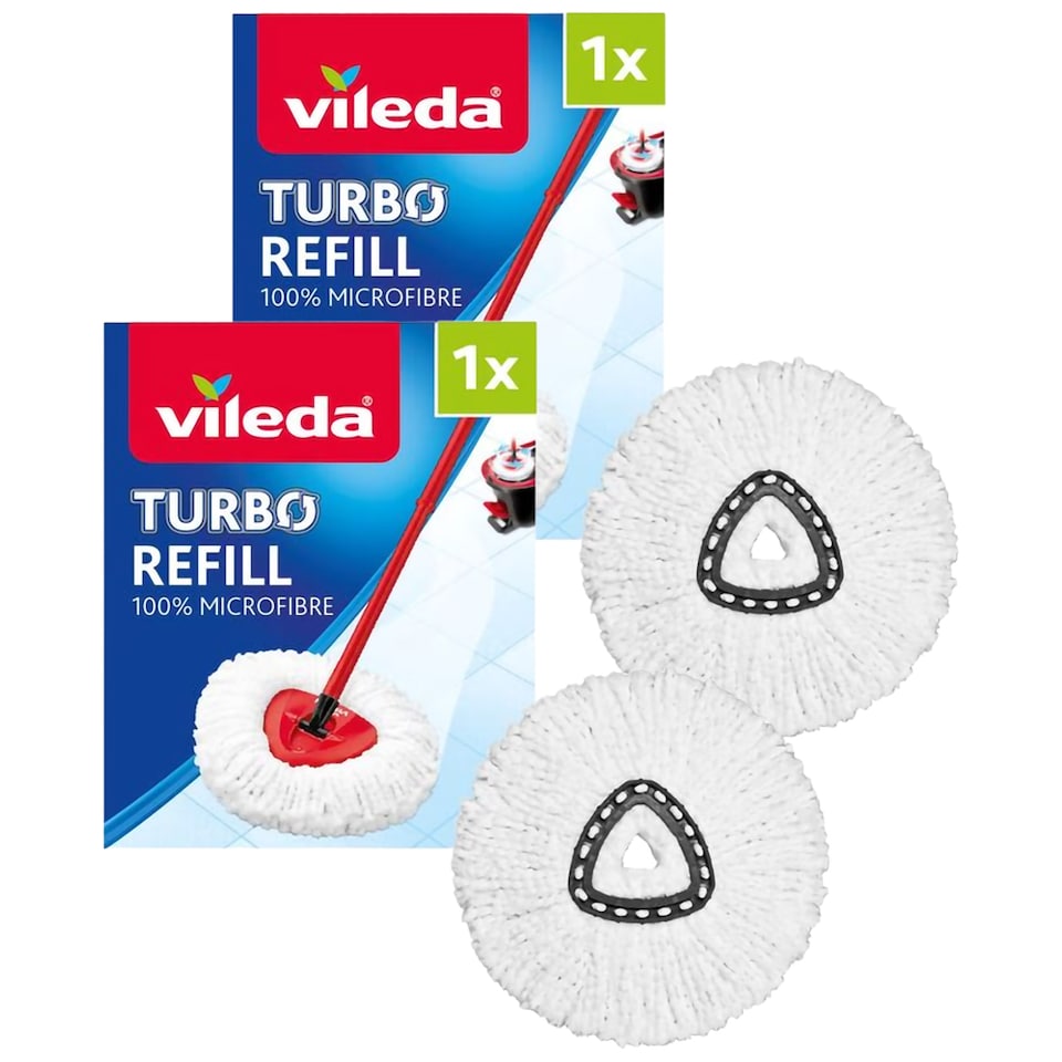 image 1 of Vileda Turbo Classic Mop Head Refill Twin Pack 160504