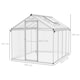 image 5 of Outsunny 8x6ft Aluminium Greenhouse with/ Door Window Galvanised Base