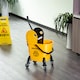 image 2 of HOMCOM 26L Mop Bucket with Wringer, Mop Bucket on Wheels with Carry Handle, Mop Holder, Plastic Body for Household, Yellow