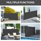 image 7 of Outsunny Side Awning Retractable, Privacy Screen, 400x160cm, Black Black