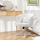 image 8 of HOMCOM Armless Desk Chair Home Office Chair w/ Wide Seat Tilt Function White White
