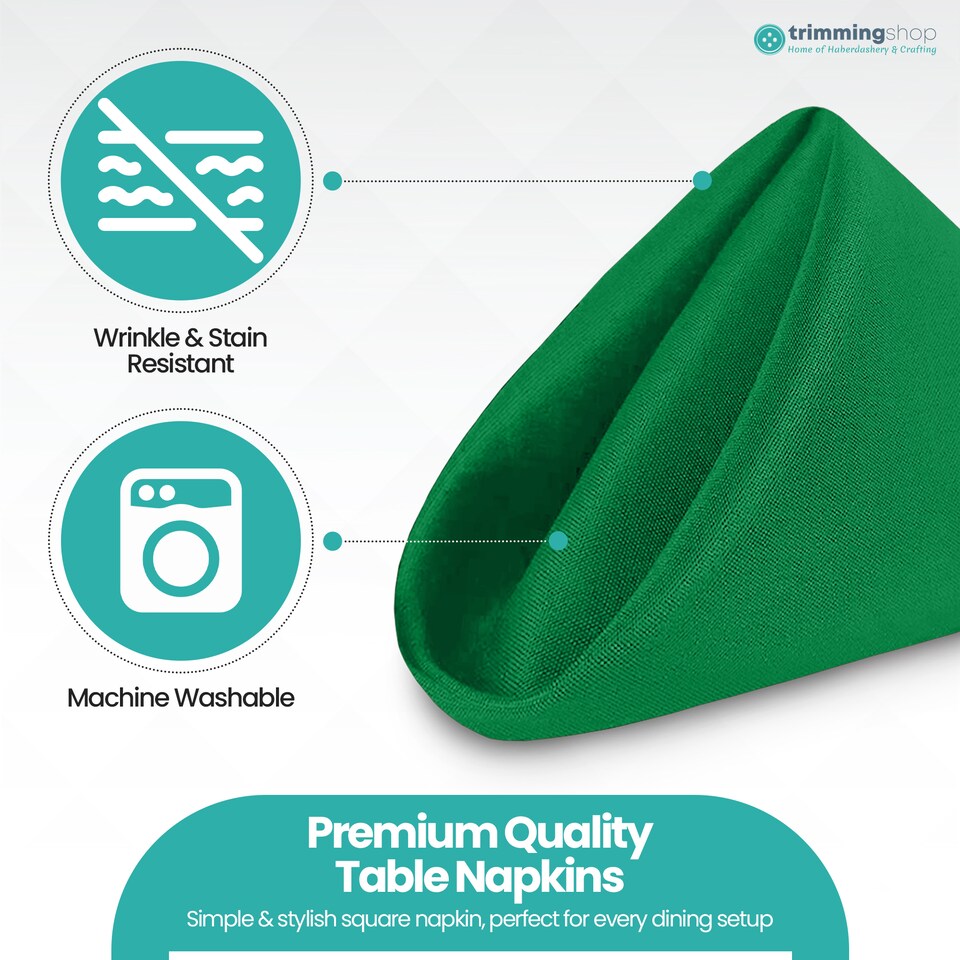 image 1 of 1pc Polyester Table Napkins, Wrinkle-Resistant Cloth Napkin - 20 Inch