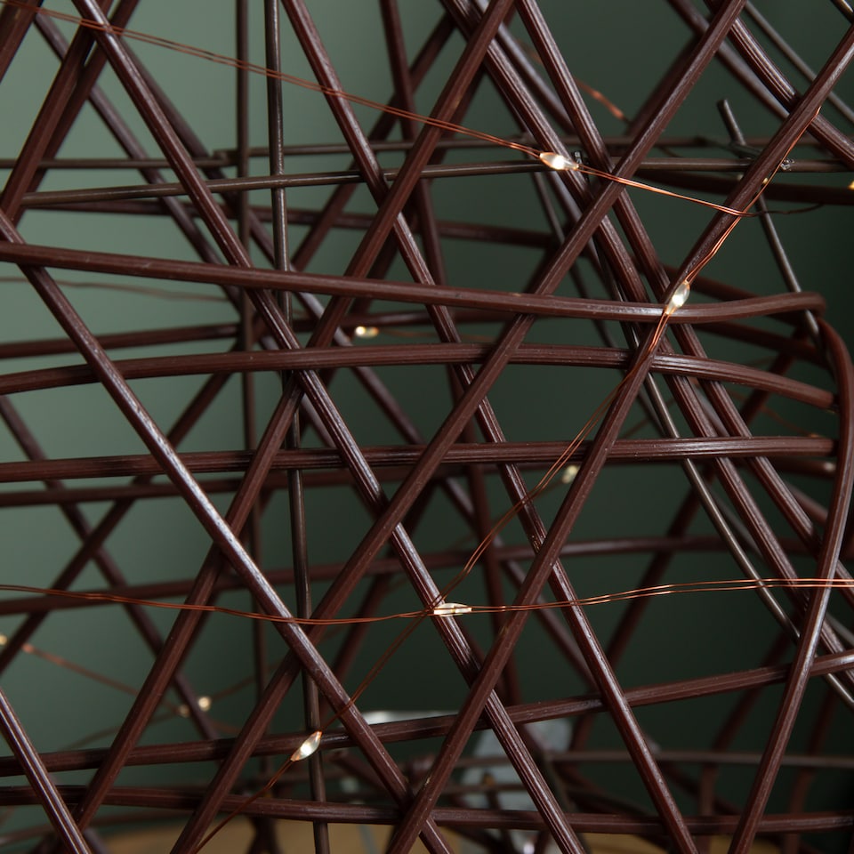 image 1 of 60cm Battery Operated Light up Christmas Tree with Red Bow & 60 Warm White LEDs