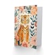 image 2 of Greeting Card Tiger with Exotic Pink Flowers Floral Watercolour