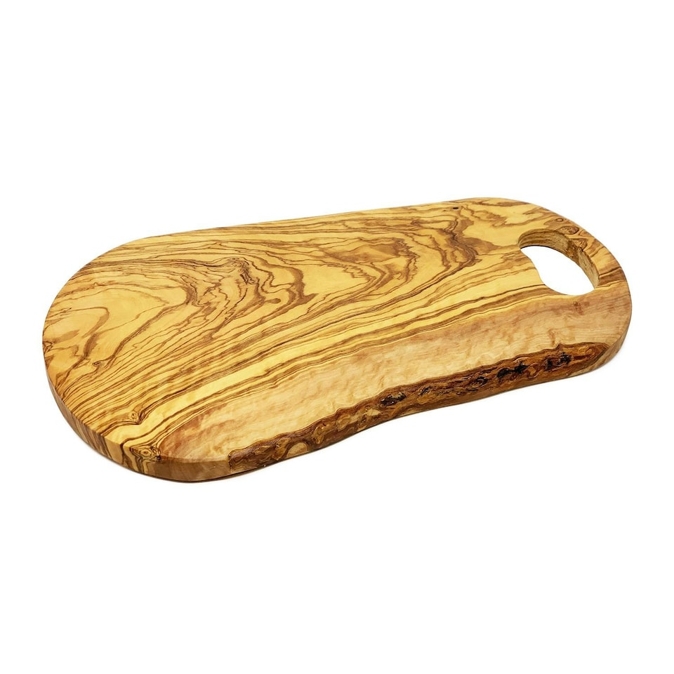 image 1 of Verano Spanish Ceramics Olive Wood Chopping Board w/ Inverted Handle - 40cm Brown