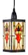 image 1 of Art Denergy savingTiffany Easy Fit Pendant Shade with Green, Amber and Red Stained Glass | Multi