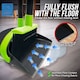 image 5 of Long Handled Dustpan and Brush Set Upright Sweeping Broom with Built-In Bristle Cleaner