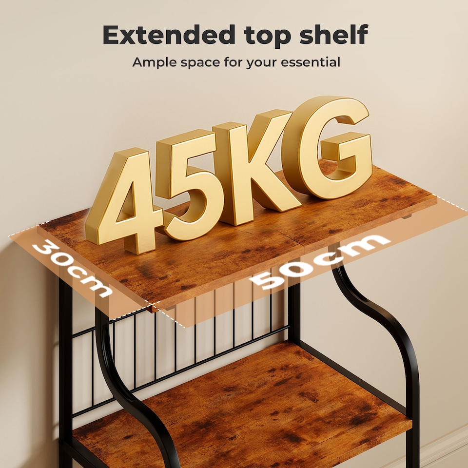 image 1 of Levede 3 Tier Record Player Stand Turntable Vinyl End Side Table 2 Storage Shelf