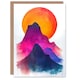 image 1 of Abstract Himalayan Mountains Sunset Sun Arty Birthday Card