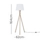 image 3 of ValueLights Camden Copper Tripod Floor Lamp White Taper Shade White