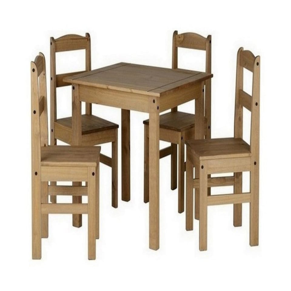image 1 of Panama Dining Set - Natural Wax Brown