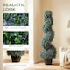 image 3 of Artificial Lavender Topiary Tree with 315 Leaves and 315 Flowers, Set of 2