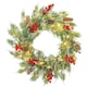 image 1 of HOMCOM 60 cm Prelit Christmas Wreath, Door Wreath with Realistic Branches
