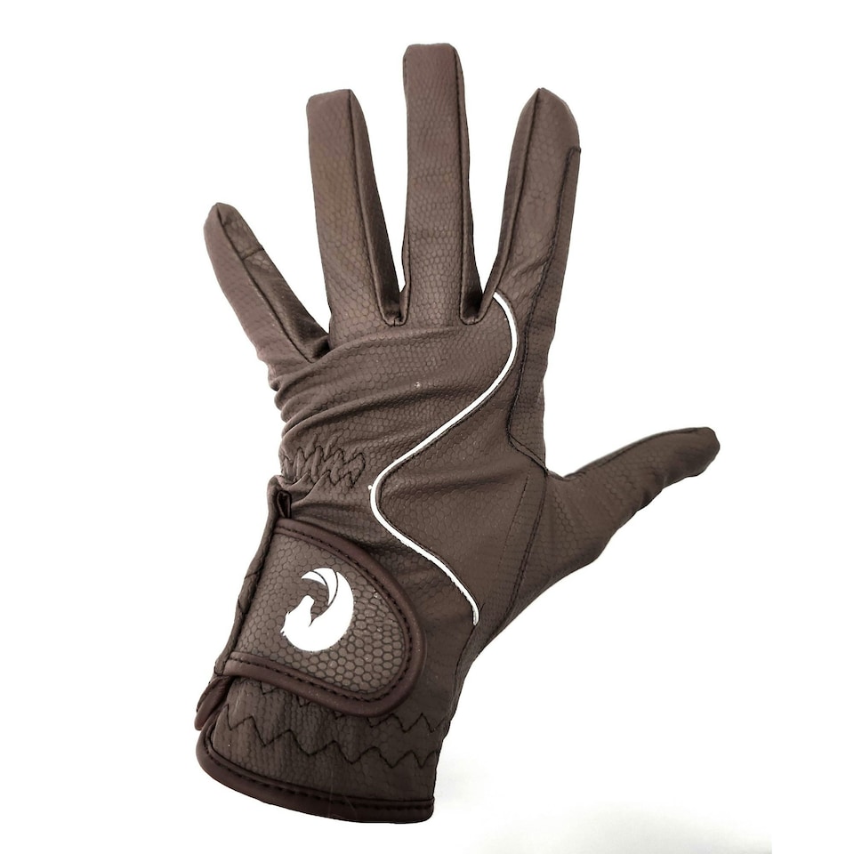 image 1 of Coco Equestrian Brown (S) Ladies Breathable Synthetic Leather Horse Riding Gloves Brown