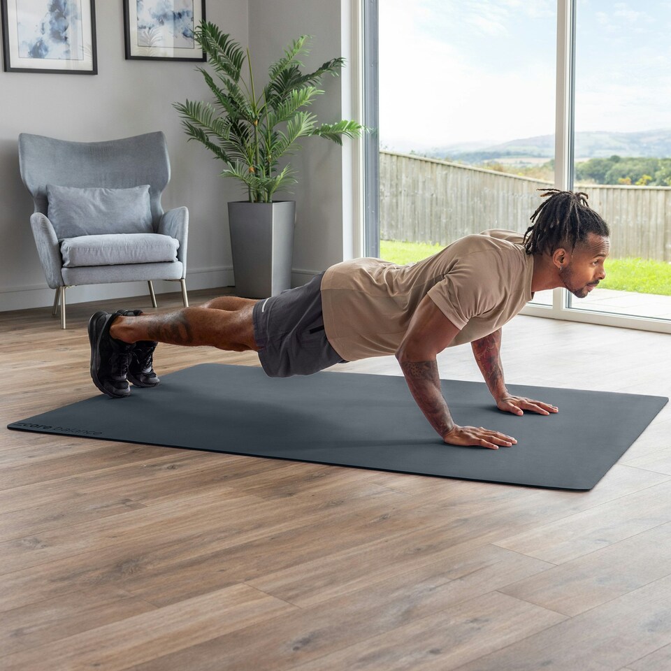 image 1 of Extra Large Exercise Mat (183cm x 116cm) - Black