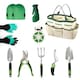 image 1 of 11pc Heavy Duty Stainless Steel Garden Tool Set with Tote Bag Durable Hand Tools