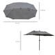 image 7 of Outsunny 4.4m Double-Sided Sun Umbrella Patio Parasol Solar Lights Khaki