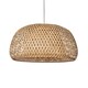 image 1 of ValueLights Perugia Natural Bamboo Dome Ceiling Lamp Shade & Bulb | Brown