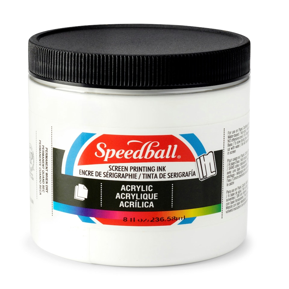 Speedball Acrylic Screen Printing Ink, White, 8oz