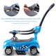 image 3 of COSTWAY 3 in 1 Convertible Baby Stroller Ride on Car Blue