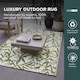 image 2 of Homescapes Outdoor Rug Luxury Waterproof Reversible Recycled, For Garden, Zena Tropical | Green | Green and White