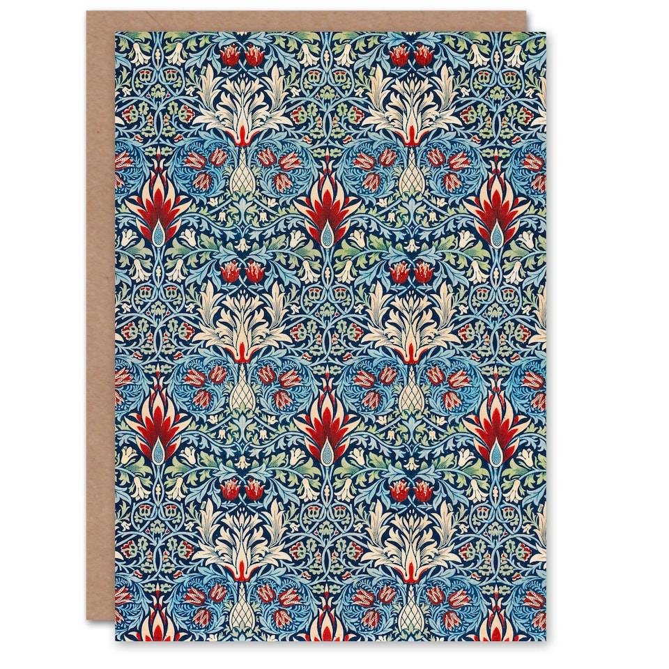 image 1 of William Morris Art Card Snakeshead Flower Pattern