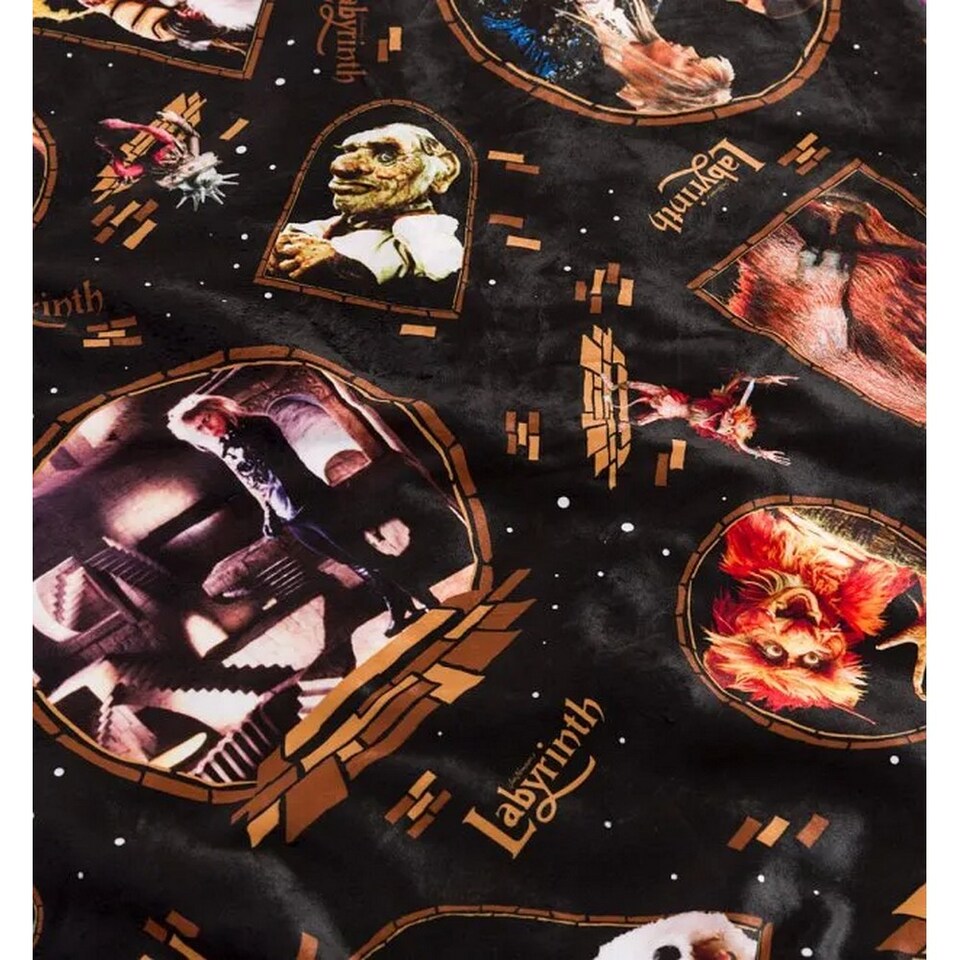 image 1 of Labyrinth Fleece Movie Scene Blanket | Black | Black | One Size | 1