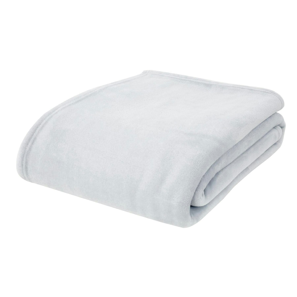 image 1 of Catherine Lansfield Extra Large Raschel Velvet Touch Blanket Throw | Silver | Silver Grey