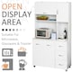 image 4 of HOMCOM Freestanding Kitchen Cupboard Storage Unit  Drawers Handles Shelf