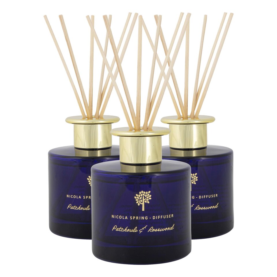 image 1 of Nicola Spring Reed Diffusers - 200ml - Patchouli & Rosewood - Pack of 3
