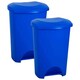 image 2 of 2 x 50L Blue Hard Wearing Home Office Plastic Waste Rubbish Bin With Lid Blue